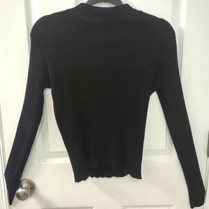 Forever 21+ Plus Sizes Ribbed Mockneck Form Fitted Black Ribbed Sweater Size XL